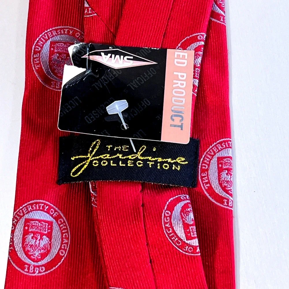 The Jardine Collection University of Chicago Silk Tie Red Crest college wear NEW